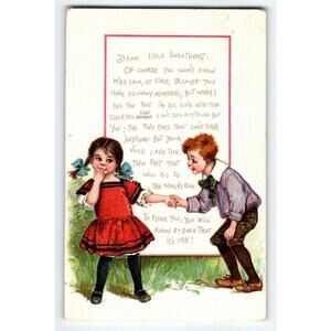 Frances Brundage Valentine Postcard 1913 Children Gabriel Series 413 Germany